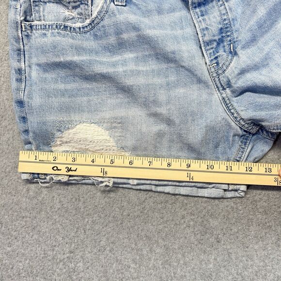 Hollister Easy Fit Boyshort Shorts Women’s 31 Low Rise Light Wash Button Fly - Picture 14 of 15